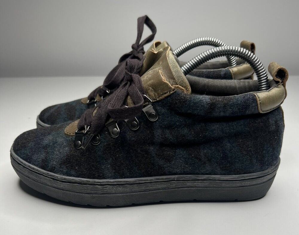 OTBT Green Lake Ankle Booties Womens 8.5M Blue Bronze Camo Leather Lace Up